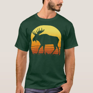 Retro Moose Sun Silhouette T-Shirt