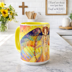 Retro Morning Glory Angel Mug