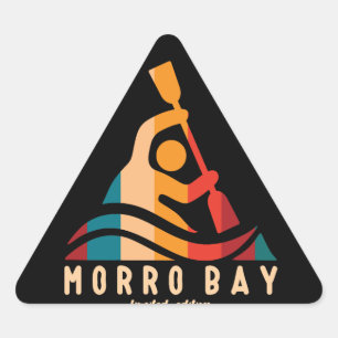 Retro Morro Bay Kayaking Triangle Sticker