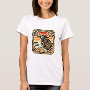 Retro Mosaic Logo of Wildebeest T-Shirt