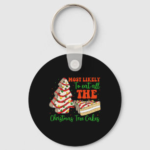 Retro Most Likely To Eat All The Christmas Tree Ca Key Ring
