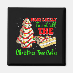 Retro Most Likely To Eat All The Christmas Tree Ca Magnet