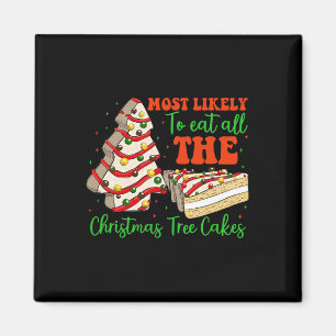 Retro Most Likely To Eat All The Christmas Tree Ca Magnet