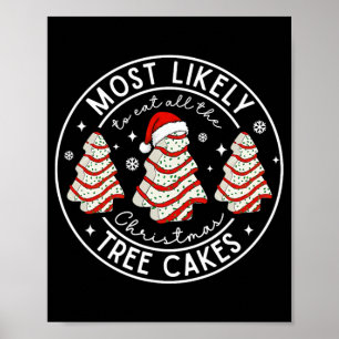 Retro Most Likely To Eat All The Christmas Tree Ca Poster