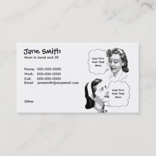 Retro Mother & Daughter Contact Card