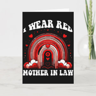 Retro Mother In Law Heart Disease Awareness Rainbo Card