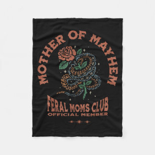 Retro mother of mayhem feral moms club moms mother fleece blanket