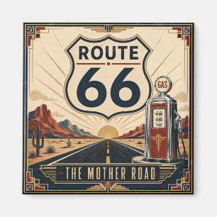 Retro Mother Road Desert Souvenir Gift Magnet