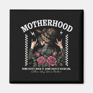 Retro Motherhood Rockin Mum Leopard Bandanna Mum Magnet