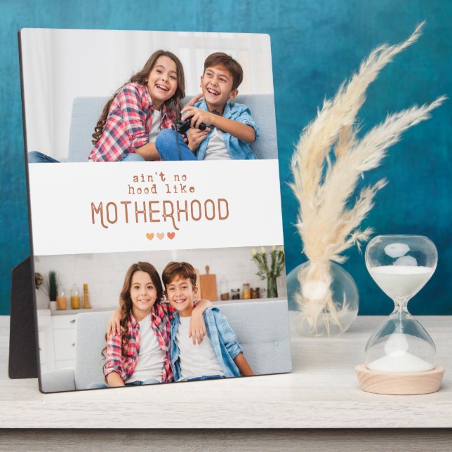 Retro Mother's Day 2 Photos Custom Plaques (Side)