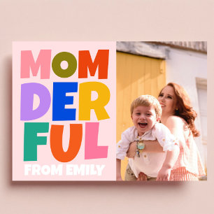 Retro Mothers Day Photo Colourful Card