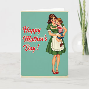 Retro Mothers Day Portrait Card
