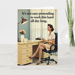 Retro Mothers Day Work Humor Card