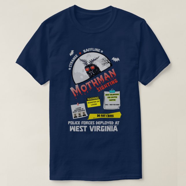 Retro mothman sighting T-Shirt (Design Front)