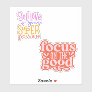 Retro Motivational Sticker Collection - Vintage Qu