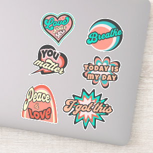 Retro Motivational Sticker Pack 