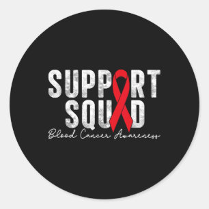 Retro Motivational Support Squad Blood Cancer Awar Classic Round Sticker