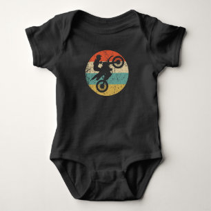 Retro Motocross Bike 1960's 1970's Vintage Style M Baby Bodysuit