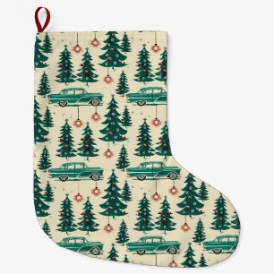 Retro Motor Christmas Mantel Keepsake Large Christmas Stocking