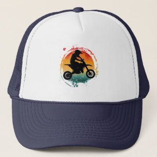 RETRO MOTORCROSS RIDER VINTAGE  TRUCKER HAT