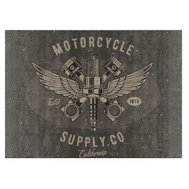 Retro Motorcycle  Cutting Board (Front)