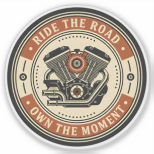 Retro Motorcycle Engine Badge Style