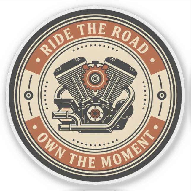 Retro Motorcycle Engine Badge Style (Front)