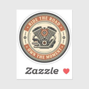 Retro Motorcycle Engine Badge Style