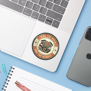 Retro Motorcycle Engine Badge Style