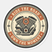 Retro Motorcycle Engine Badge Style