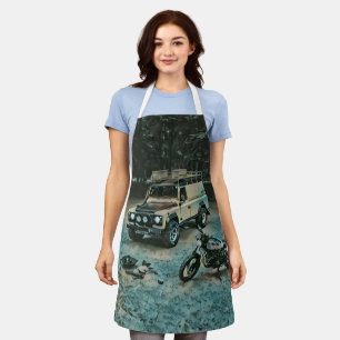 Retro motorcycle gift apron