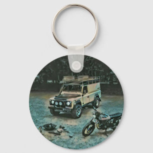 Retro motorcycle gift key ring