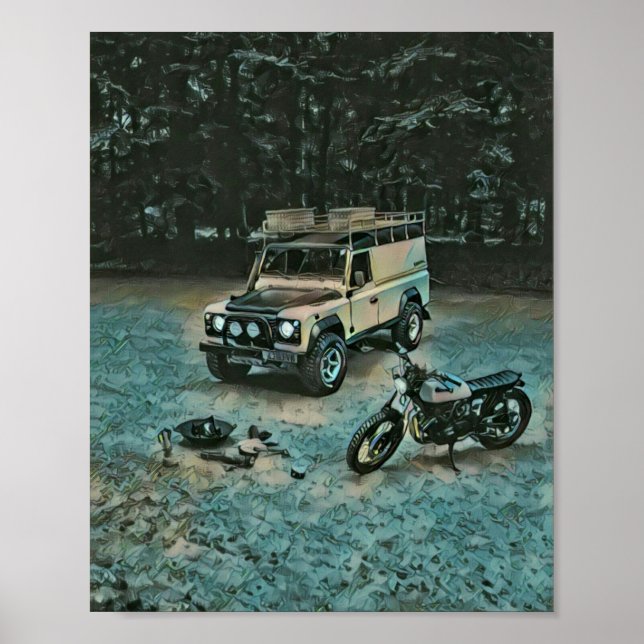 Retro motorcycle gift poster (Front)
