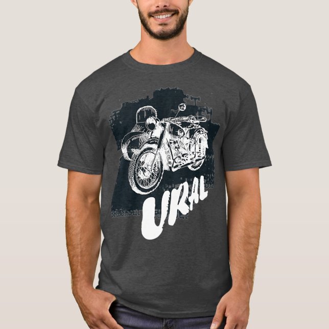 Retro Motorcycle Ural   Vintage Sidecar Premium T-Shirt (Front)