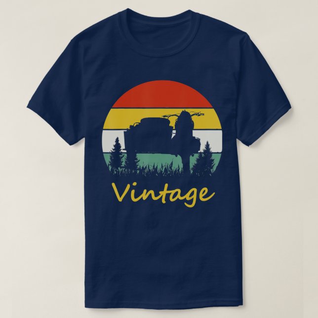 Retro Motorcycle   Vintage Sidecar Motorbike  T-Shirt (Design Front)