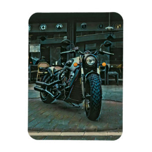 retro motorcycles motorcyclist gift magnet