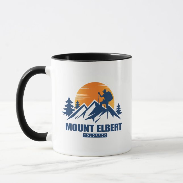 Retro Mount Elbert Hike T-Shirt Mug (Left)