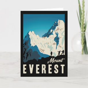 Retro Mount Everest Climbing Travel Poster Gift  Card
