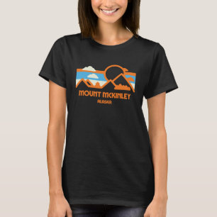 Retro Mount McKinley Alaska Mountain Range Sunset T-Shirt