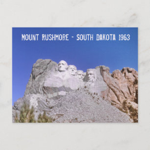 Retro Mount Rushmore - South Dakota 1963 Postcard
