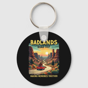 Retro Mount Rushmore South Dakota State Badlands Key Ring