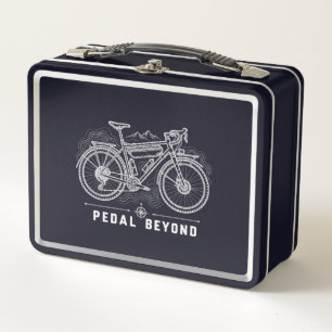 Retro Mountain Bike Adventure Metal Lunch Box