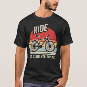 Retro Mountain Bike Mtb Eat Sleep Ride T-Shirt
