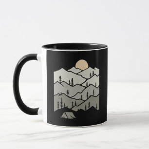 Retro Mountain Camping & Tent Adventure Mug