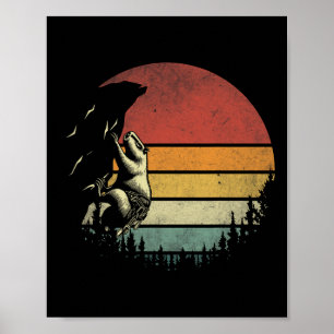 Retro Mountain Climber Vintage Funny Capyra Rock C Poster