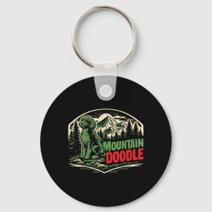 Retro Mountain Doodle Dog Lovers Vintage Outdoor Key Ring