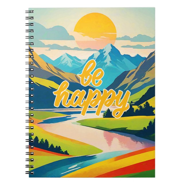 Retro Mountain Landscape Notebook (Front)
