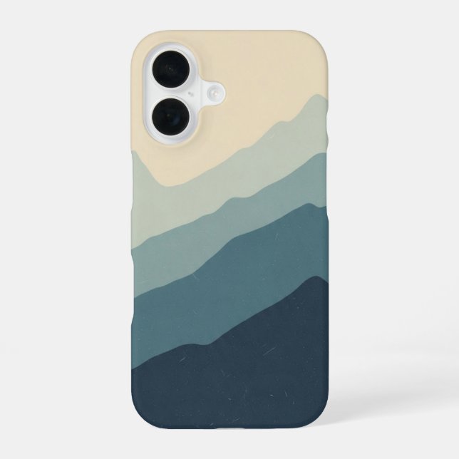 Retro Mountain Layers iPhone 16 Case (Back)