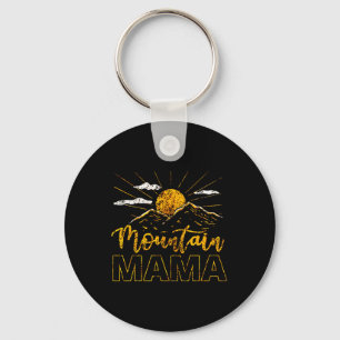 Retro Mountain Mama Mum Hiking Key Ring