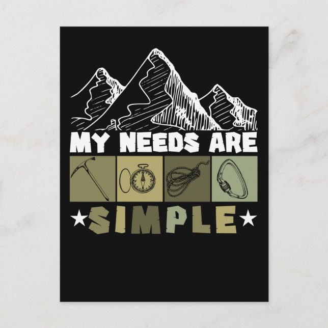 Retro Mountain Rock Climbing Hiking Postcard (Front)